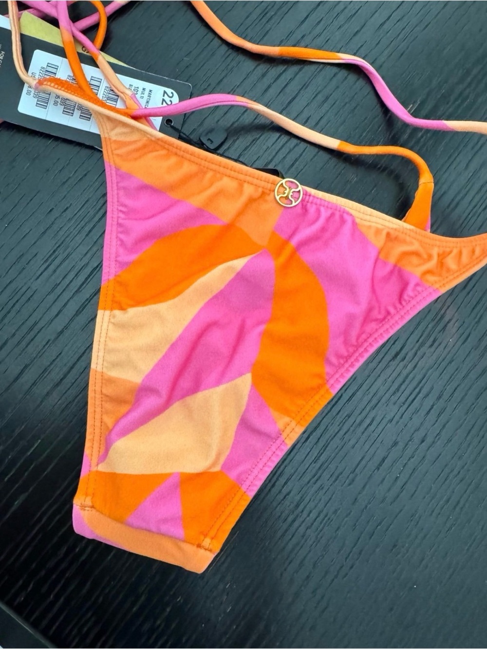 🩷 ViX Paula Hermanny Pink Orange Bikini Bottom Size Large NWT🧡